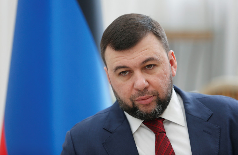  Head of the separatist self-proclaimed Donetsk People's Republic Denis Pushilin attends an interview with Reuters in Donetsk, Ukraine February 7, 2022. (credit: REUTERS/ALEXANDER ERMOCHENKO)