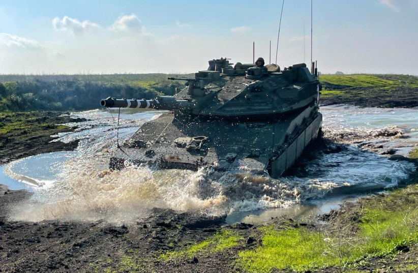  Merkava tank during a 2022 winter training drill. (photo credit: IDF SPOKESPERSON'S UNIT)