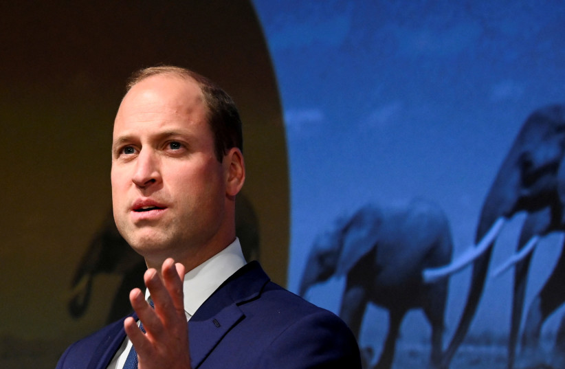  Britain's Prince William, Duke of Cambridge, delivers a speech at the Tusk Conservation Awards in London, Britain, November 22, 2021.  (photo credit: REUTERS/TOBY MELVILLE)