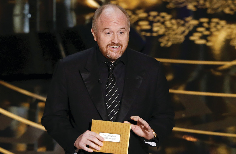  BETTER TIMES – Louis C.K. introduces the nominees for Best Documentary Short Film at the 88th Academy Awards in Hollywood, in 2016.  (photo credit: MARIO ANZUONI/REUTERS)