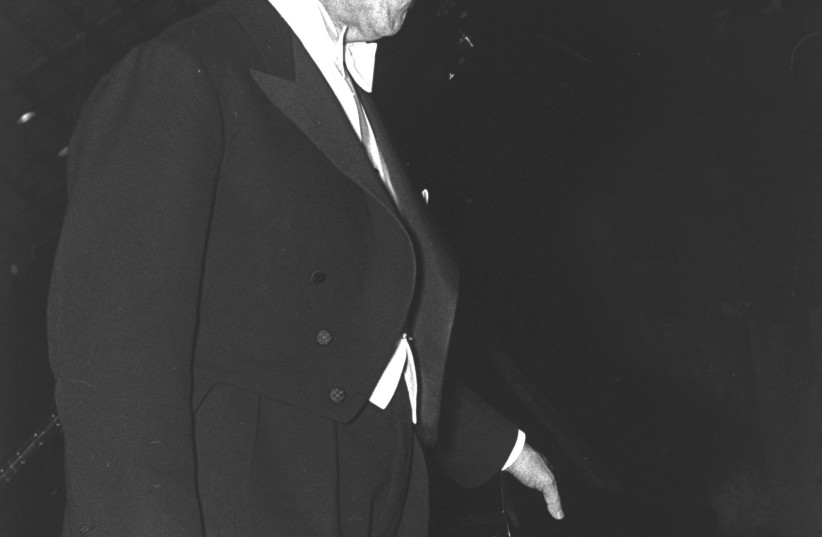  PIANIST ARTUR RUBINSTEIN on the podium during the gala opening of the Mann Auditorium in Tel Aviv in 1957. (credit: HANS PINN/GPO)