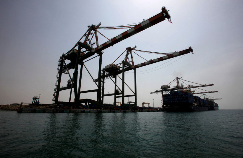  A view of the container terminal at the southern Yemeni port of Aden June 16, 2010. (photo credit: KHALED ABDULLAH/REUTERS)