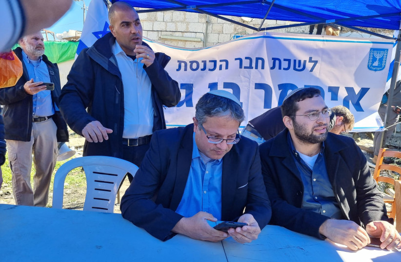 Religious Zionist Party MK Itamar Ben-Gvir moving his office to Sheikh Jarrah, February 13, 2022.  (photo credit: Courtesy)