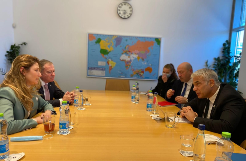  Ukraine's Deputy FM Emine Dzhaparov visits Israel and meets with FM Yair Lapid. (credit: FOREIGN MINISTRY)