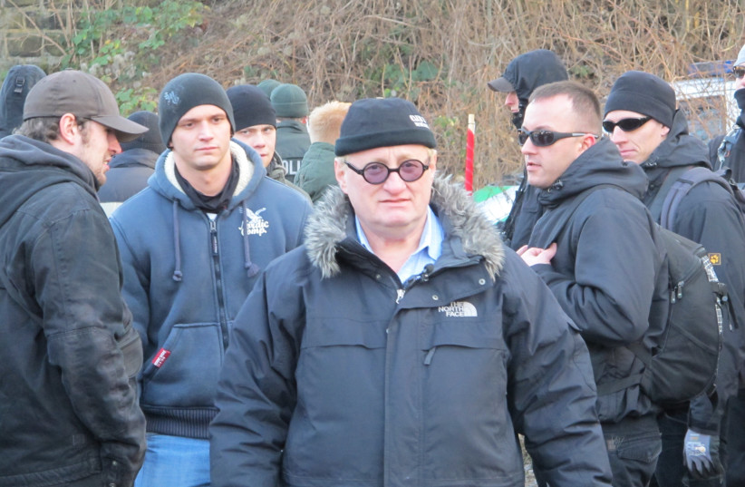  UNDERCOVER WITH neo-Nazis in Magdeburg, Germany, sporting a ‘Club 88’ cap – white supremacist numerical code for Heil Hitler. (credit: Izzy Tenonbom)