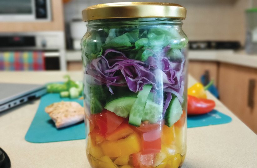  Protein salad in a jar (credit: HENNY SHOR)