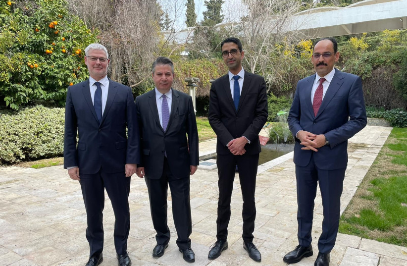 Turkish delegation, February 17, 2022.  (photo credit: FOREIGN MINISTRY)