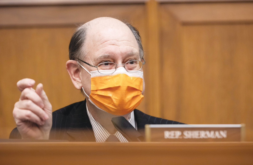  US REP. Brad Sherman (D-CA) speaks during a House Foreign Affairs Committee hearing last year. Last week, he said, “For too long, the Iranian people have been deprived of their fundamental freedoms.” (photo credit: TING SHEN/REUTERS)