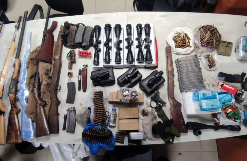  Weapons seized by Israel Police in the West Bank (photo credit: ISRAEL POLICE)