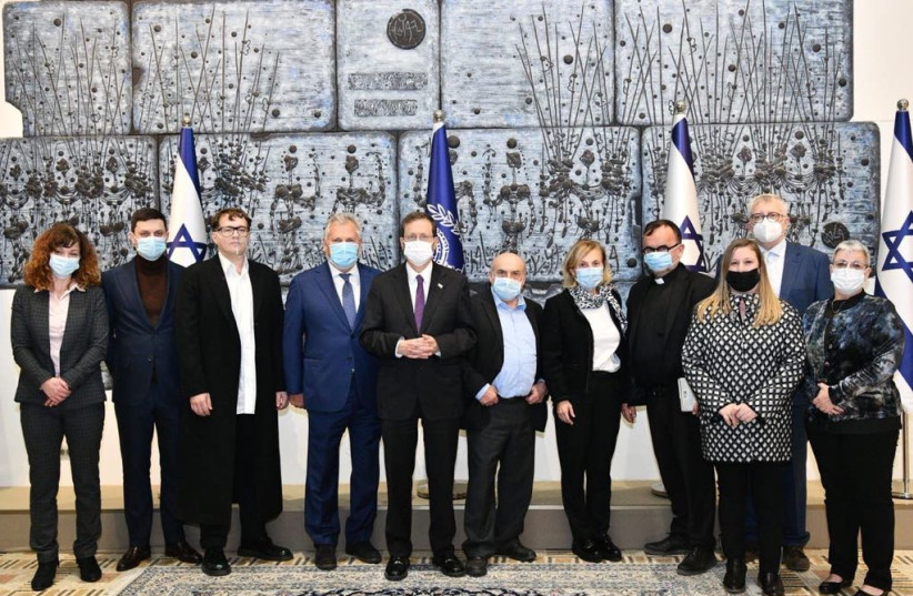  BYHMC delegates meet with Israeli President Isaac Herzog, February 22, 2022.  (credit: YOSSI ZELIGER)