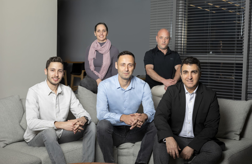  Sitting Left to right: Nadav Eichler, CTO;  Danny Farin, executive chairman; Oren Dror, CEO. Standing: Dr. Rotem Sivan-Hoffman, Medical Director; Dr. Shmuel Raz. (credit: Shani Nahmias - Studio Koteret)