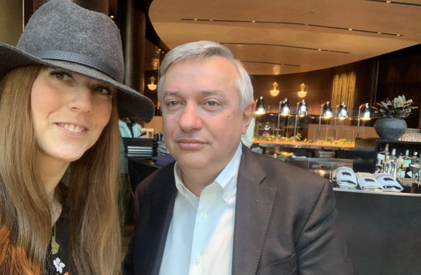  WITH THE writer at Milan’s Bulgari Hotel after the interview. (credit: ‘La Repubblica’)