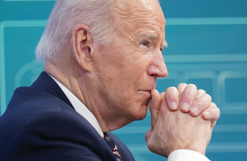  US PRESIDENT Joe Biden at the White House this week – tough decision to make.  (photo credit: KEVIN LAMARQUE/REUTERS)