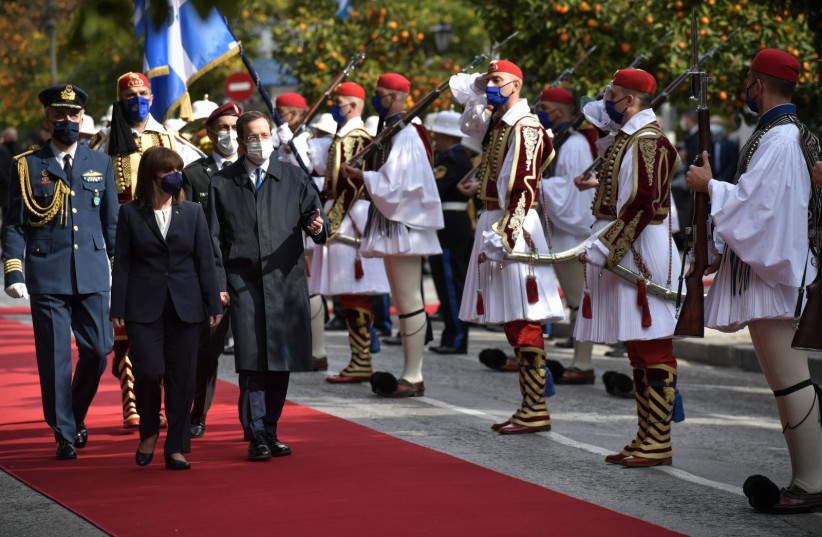  President Isaac Herzog visits Greece. (credit: KOBI GIDEON/GPO)