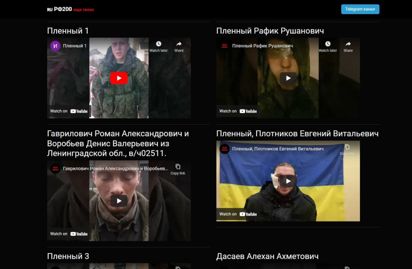  A Ukrainian website that was launched on February 27, 2021 with information about Russian soldiers who were killed or injured during their invasion of Ukraine. (credit: UKRAINE INTERIOR MINISTRY)