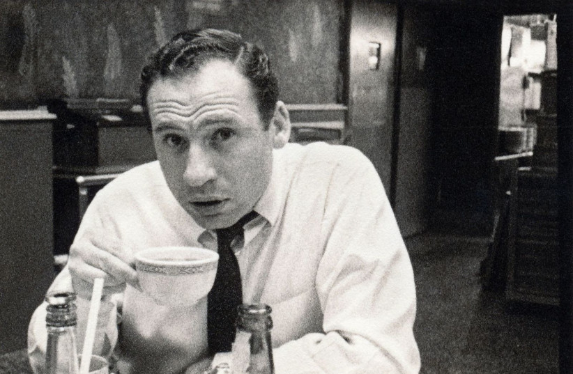  Mel Brooks drinking coffee at the Automat in New York in the 1950s while a writer for "Your Show of Shows." (photo credit: CARL REINER/COURTESY OF FILM FORUM )