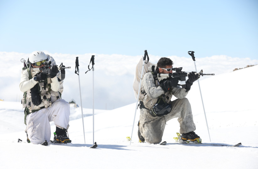  IDF ALPINE Unit reservists on a Mount Hermon patrol (credit: DAVID COHEN/FLASH 90)