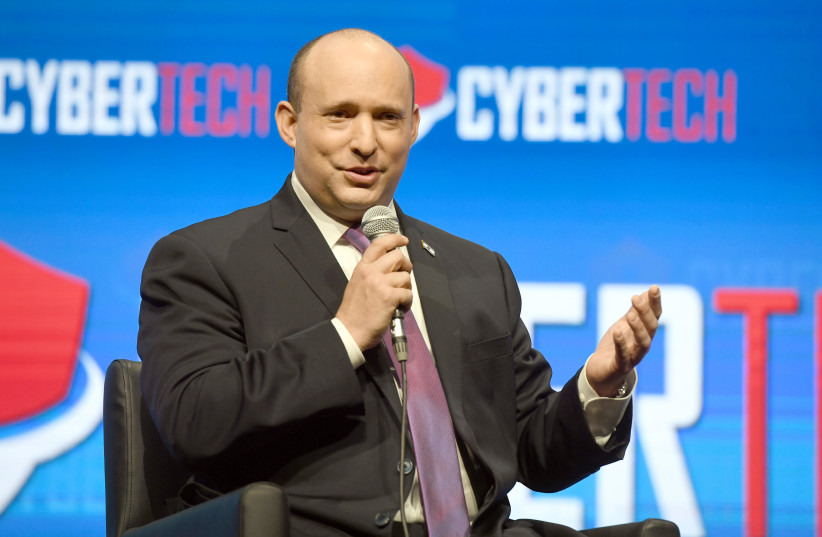  Prime Minister Naftali Bennett at the CyberTech conference on 3/3/2022. (photo credit: HAIM ZACH/GPO)