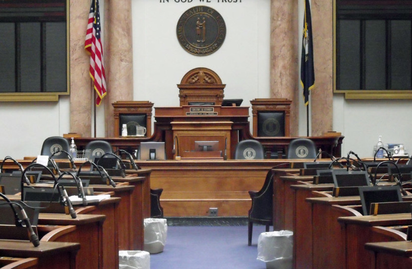 The chamber of the Kentucky House of Representatives (credit: Acdixon/CC0/VIA WIKIMEDIA COMMONS)