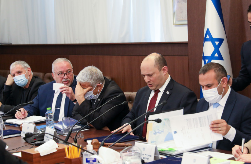  Cabinet meeting led by Prime Minister Naftali Bennett on March 6, 2022.  (photo credit: MARC ISRAEL SELLEM/THE JERUSALEM POST)