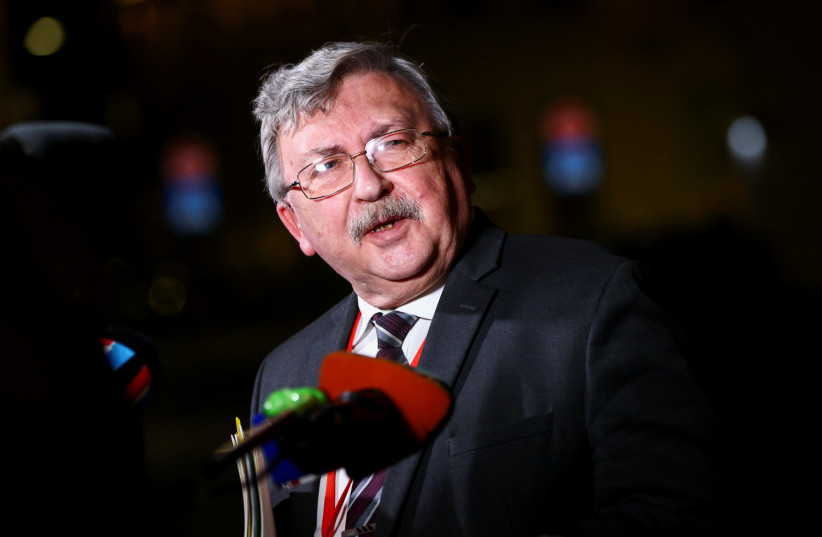  Russia's Governor to the International Atomic Energy Agency (IAEA) Mikhail Ulyanov briefs the media after a meeting of the Joint Comprehensive Plan of Action (JCPOA) in Vienna, Austria, November 29, 2021. (photo credit: LISI NIESNER/ REUTERS)
