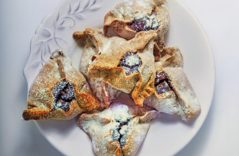  Hamantashen with chocolate and poppy seeds (photo credit: Greenhill Books)