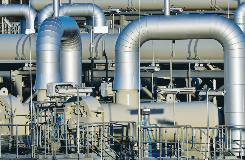 illustrative image of a gas pipeline. (photo credit: HANNIBAL HANSCHKE/REUTERS)