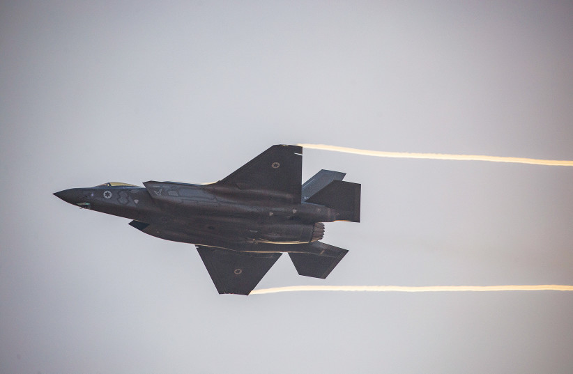  AN F-35 seen during an aerial display at an IAF pilots’ graduation ceremony at Hatzerim air base in the Negev. Stealth fighter aircraft of this type were involved in the downing of the Iranian UAVs.  (credit: AHARON KROHN/FLASH90)