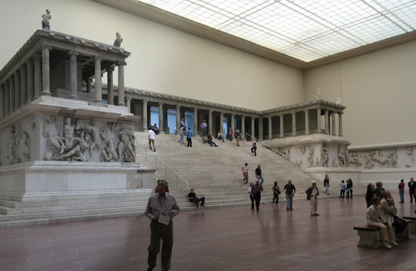  The Pergamon Altar in the Pergamonmuseum in Berlin, 2007.  (credit: Wikimedia Commons)