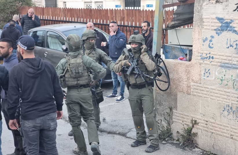  Stabbing attack in Jerusalem's Ras Ras el-Amud neighborhood, March 20, 2022.  (photo credit: ISRAEL POLICE)