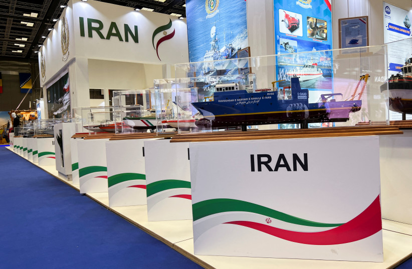  Military boat models are displayed at the IRGC booth at the Doha International Maritime Defense Exhibition and Conference (DIMDEX) in Doha (credit: REUTERS)