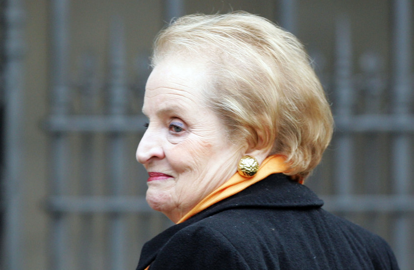  Madeline Albright of the United States arrives for the Service of Thanksgiving for the Life and Work of Britain's former Foreign Secretary Robin Cook at St. Margaret's Church, Westminster Abbey, London December 5, 2005. (credit: REUTERS/Stephen Hird)