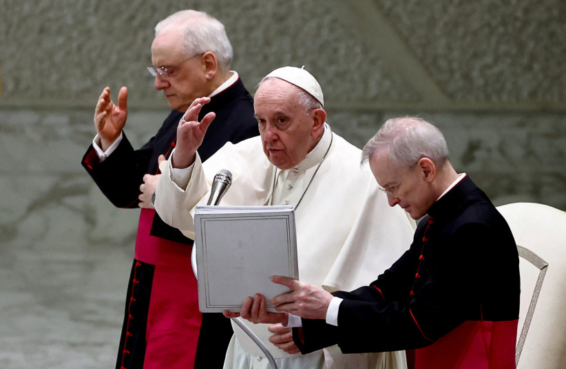  Pope Francis holds weekly general audience at the Vatican (photo credit: Yara Nardi/Reuters)