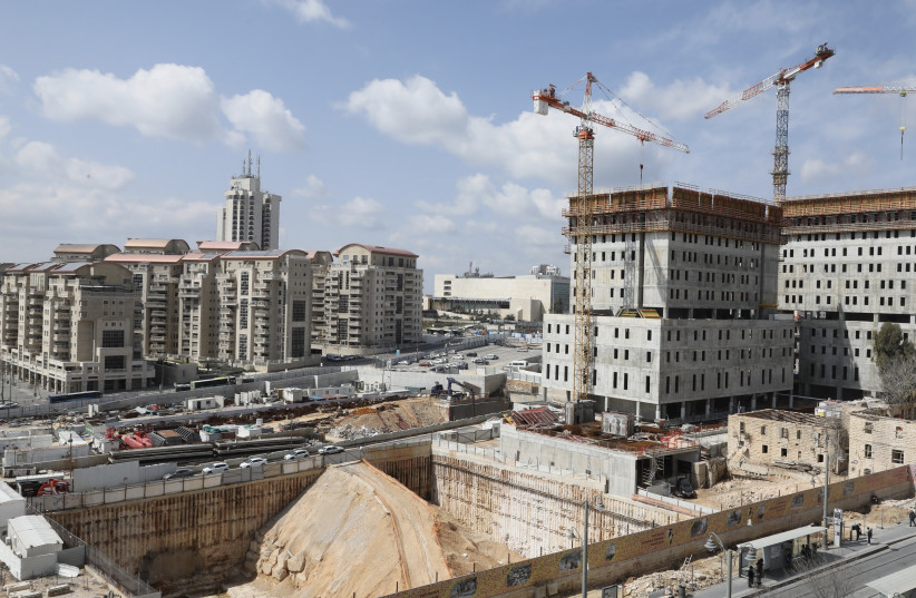  MASSIVE CONSTRUCTION site off Jaffa Road, not far from the city entrance (and opposite where ‘Jerusalem Post’ staff work amid the cacophany). (photo credit: MARC ISRAEL SELLEM)