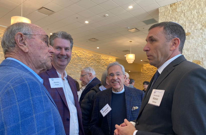  Religious Services Minister Matan Kahana is seen meeting with Jewish leaders in Texas, on March 24, 2022. (credit: COURTESY RELIGIOUS SERVICES MINISTRY)