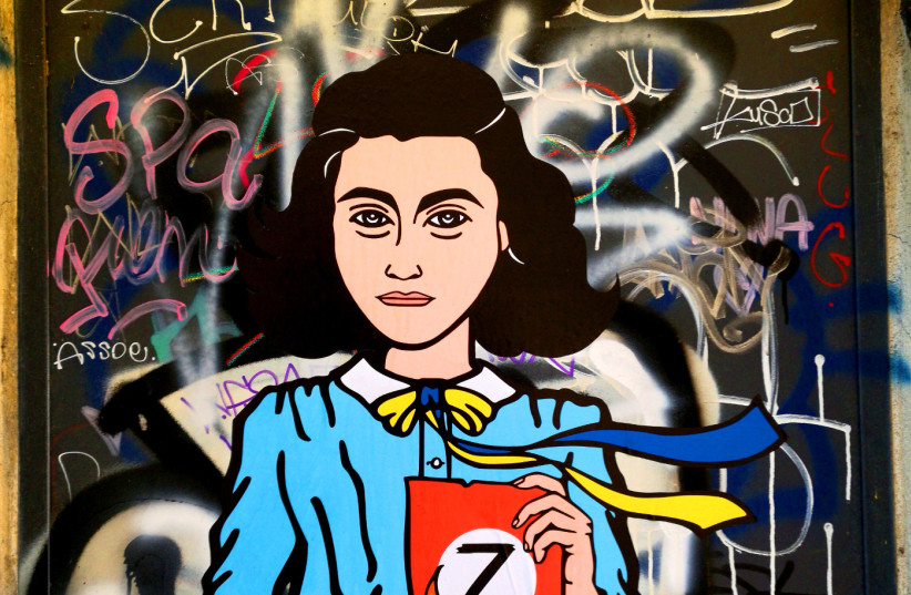  Anne Frank street art by aleXsandro Palombo (photo credit: ALEXSANDRO PALOMBO)