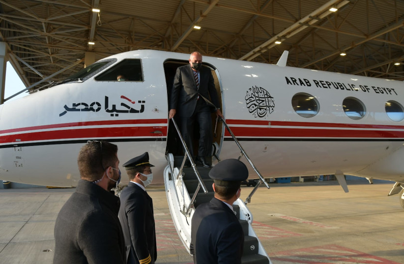  Egyptian Foreign Minister Sameh Shoukry lands in Israel ahead of the Negev Summit (credit: RAFI BEN HAKOON/GPO)