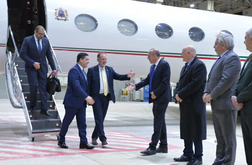  Moroccan foreign minister Nasser Bourita lands in Israel ahead of the Negev Summit (credit: RAFI BEN HAKOON/GPO)