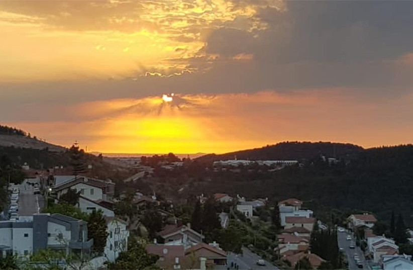  The sun sets on Nof Hagalil, Israel, May 20, 2020. (photo credit: Courtesy of the municipality of Nof Hagalil/JTA)