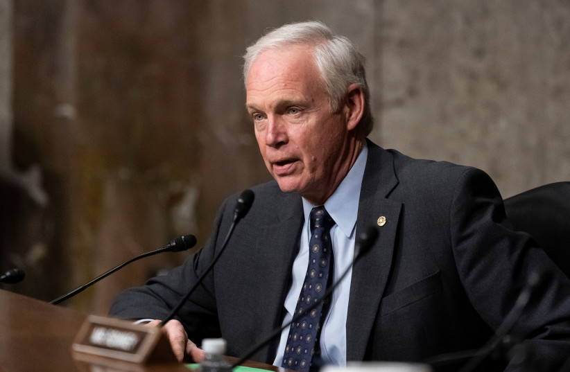 Sen. Ron Johnson (R-WI) speaks during a hearing of the Senate Foreign Relations to examine U.S.-Russia policy on Capitol Hill, Washington, U.S. December 7, 2021. (credit: ALEX BRANDON/POOL VIA REUTERS)