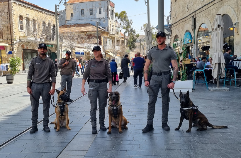  Security was ramped up at Mahane Yehuda Market in Jerusalem on March 30, 2022, amid a wave of deadly terror attacks across Israel.  (credit: MAYA MARGIT/THE MEDIA LINE)