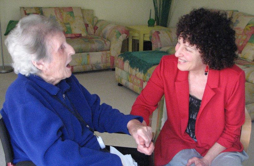  Ellie Kahn of Living Legacies Family Histories conducting an oral history interview with Louise Polansky. (credit: COURTESY ELLIE KAHN)