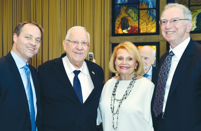  FROM LEFT: Yohanan Plesner, Reuven Rivlin, Joan and Irwin Jacobs. (photo credit: COURTESY IDI)