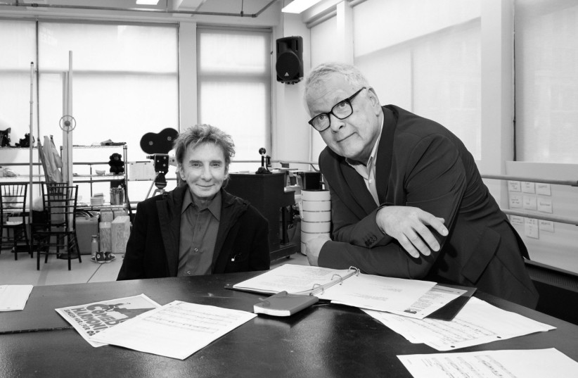  Barry Manilow and Bruce Sussman at a rehearsal for their musical Harmony in New York City. (photo credit: Julieta Cervantes)