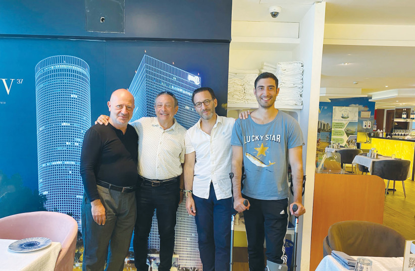  WHAT MAKES an experience memorable are the people you meet. From left: vice president of the Board of Deputies of British Jews Edwin Shuker, the writer, Ross Kriel and Drumi, who works at Kosher Arabia.  (photo credit: AVIVA TESSLER)