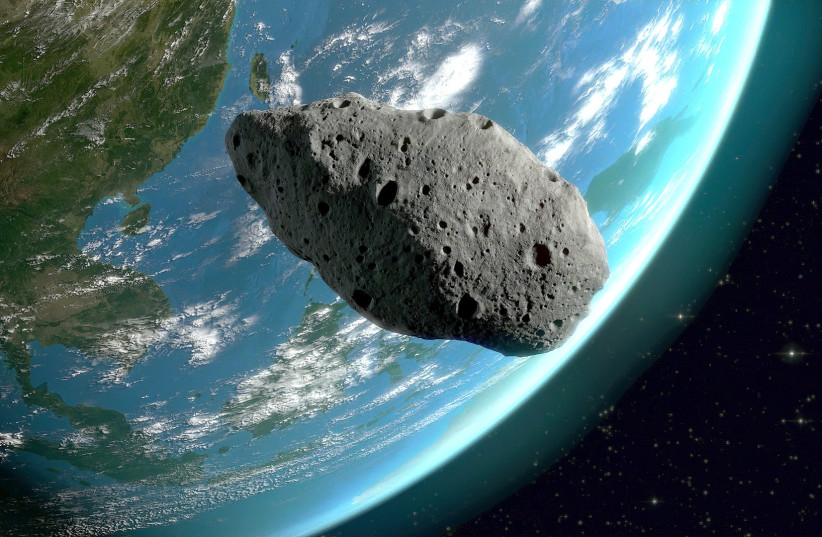  An asteroid is seen near Earth in this artistic illustration. (credit: PIXABAY)