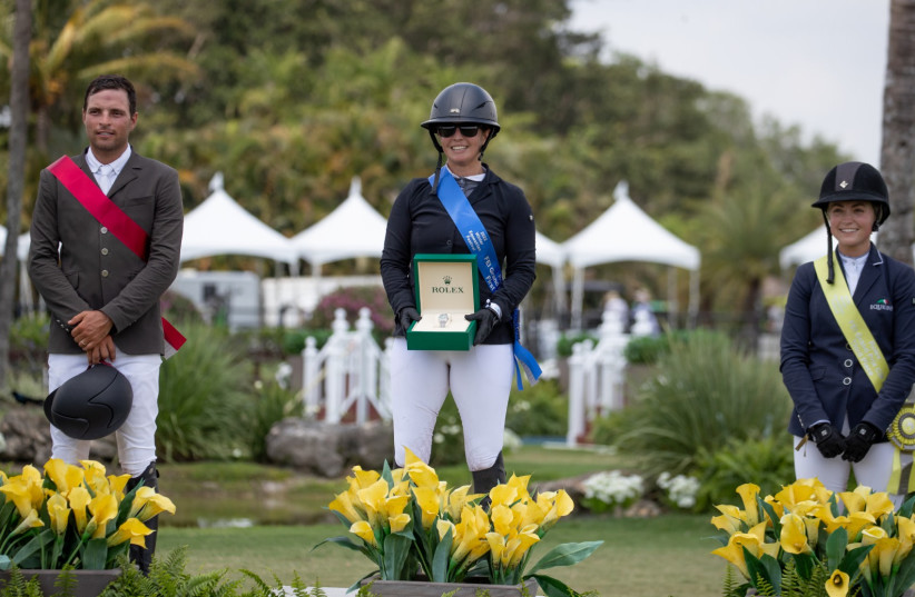  Great success for Israel in the 5th and final round of the winter round in Wellington, Florida, with Ashley Bond and Daniel Blumen finishing in first and second place. (photo credit: National Association of Equestrian Sports)