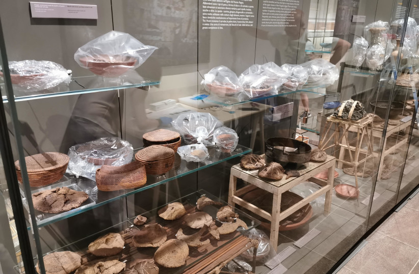 Researchers captured volotaile molecules (smell) from organic material from an Egyptian tomb using pastic bag for a week before measuring them with cutting-edge technology. (photo credit: EGIZIO MUSEUM OF TURIN)