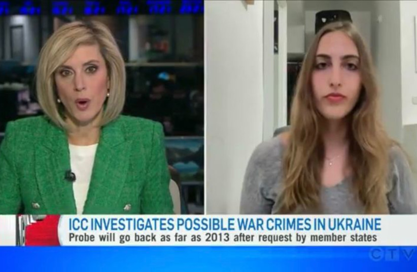  Teich interviewed on CTV News on the international criminal court investigation into RussiaUkraine (credit: Sarah Teich)