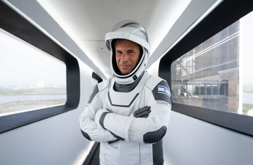  Israel's second-ever astronaut Eitan Stibbe is seen suited up ahead of the launch of the Rakia mission as part of Ax-1. (photo credit: Courtesy SpaceX)